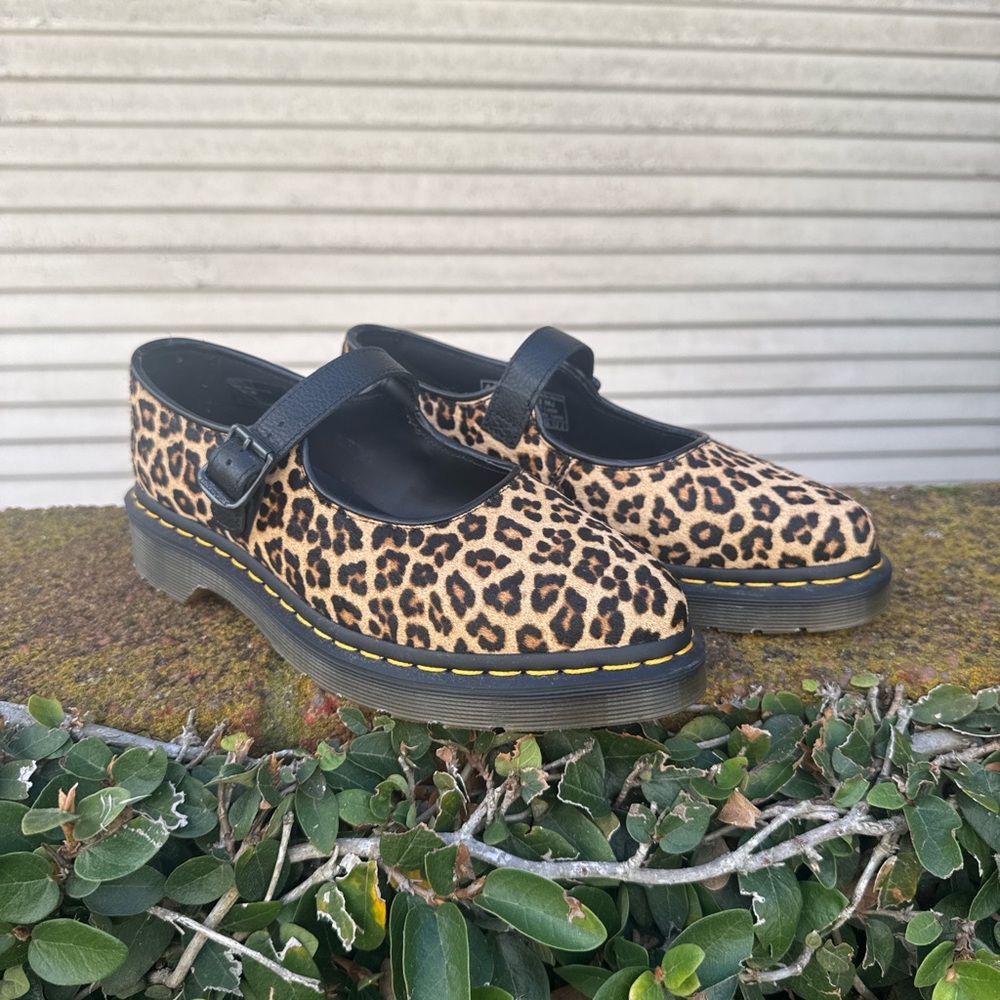 Dr. Martens Leopard Print Mary Jane Shoes